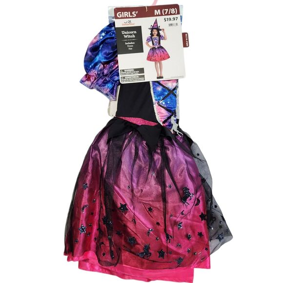 Unicorn Witch Dress Girls Size Medium (7/8) Halloween Costume Dress Up NEW - Picture 2 of 6